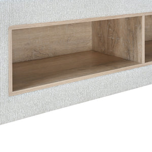 Sacha - Bed With LED And Bookcase Headboard, Built In Siderail Storage