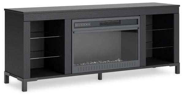 Cayberry - TV Stand With Fireplace - Black