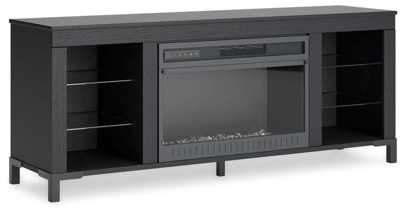 Cayberry - TV Stand With Fireplace - Black - R&R Furniture Gallery (Fountain Valley, CA)