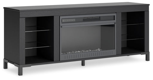 Cayberry - TV Stand With Fireplace - Black - R&R Furniture Gallery (Fountain Valley, CA)