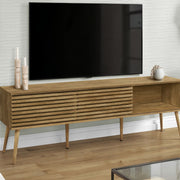 TV Stand, 72 Inch, Media Entertainment Center, Storage Cabinet, Console, Storage Shelves, Contemporary & Modern - Walnut - R&R Furniture Gallery (Fountain Valley, CA)