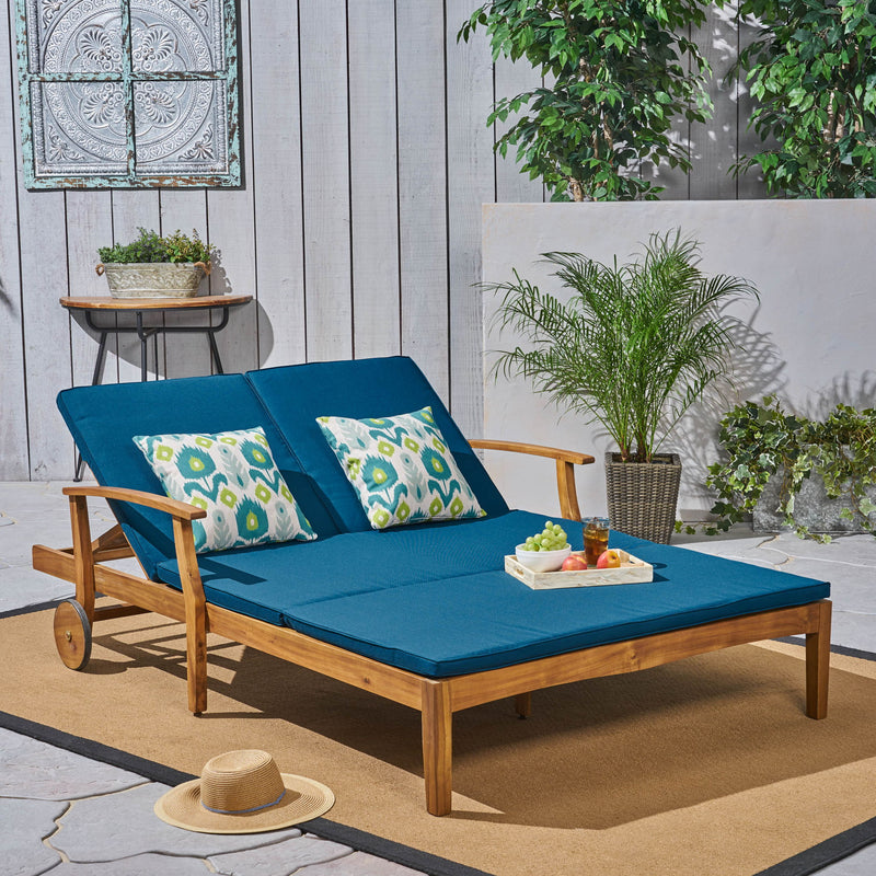 Etherealize - Outdoor Adjustable Double Chaise Lounge With Water Resistant Cushions - R&R Furniture Gallery (Fountain Valley, CA)
