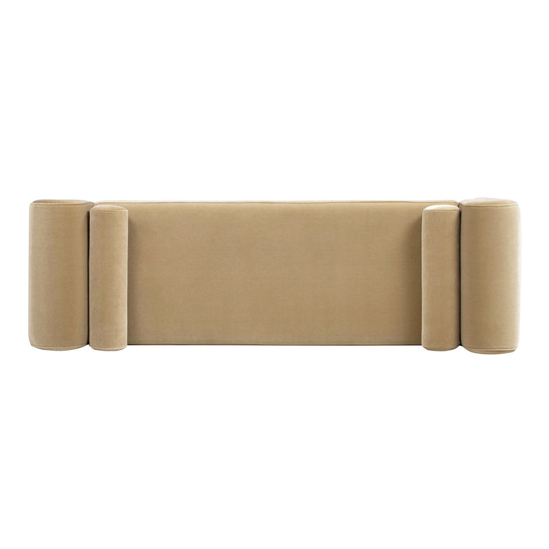 Mason - Arched Arm Bench With Bolster Pillows - Camel Brown Beige - R&R Furniture Gallery (Fountain Valley, CA)
