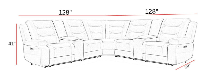 Caldwell - Modular Power Reclining Sectional - R&R Furniture Gallery (Fountain Valley, CA)