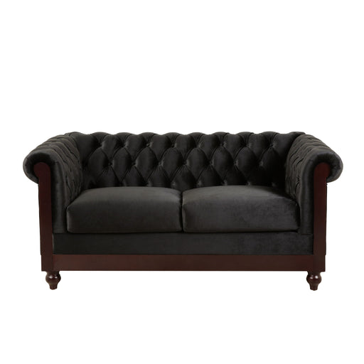 Chesterfield Loveseat Sofa, 2 Person Rolled Arm Upholstered Couch - R&R Furniture Gallery (Fountain Valley, CA)