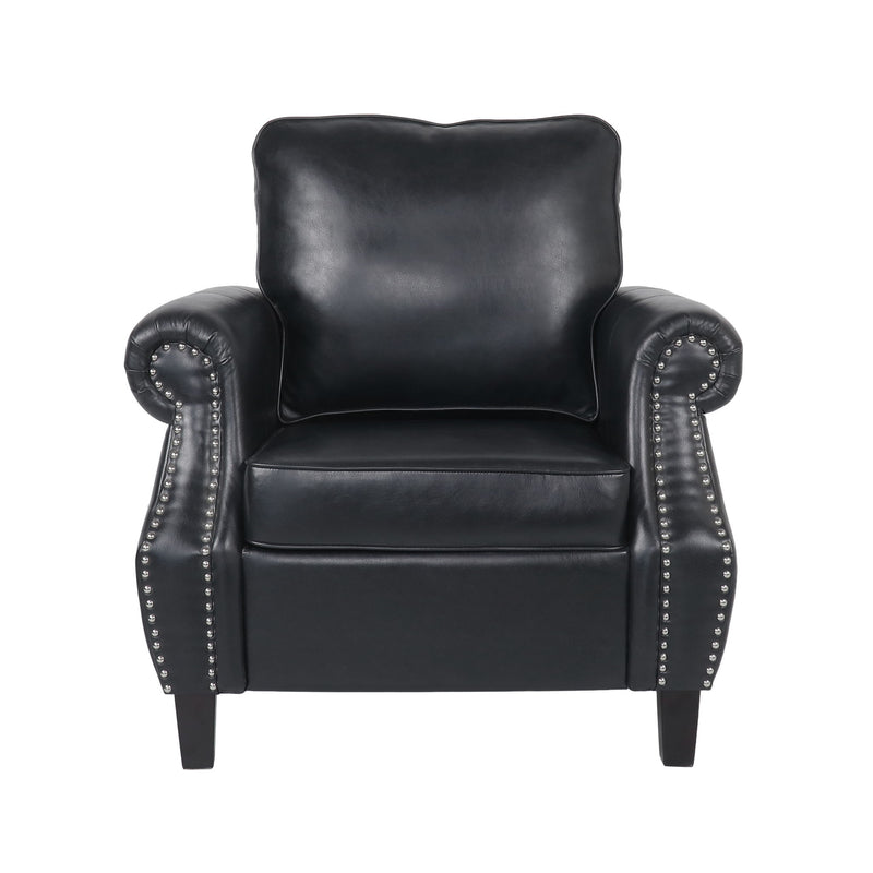 Contemporary Club Chair With Nailhead Trim And Rolled Armrests - R&R Furniture Gallery (Fountain Valley, CA)