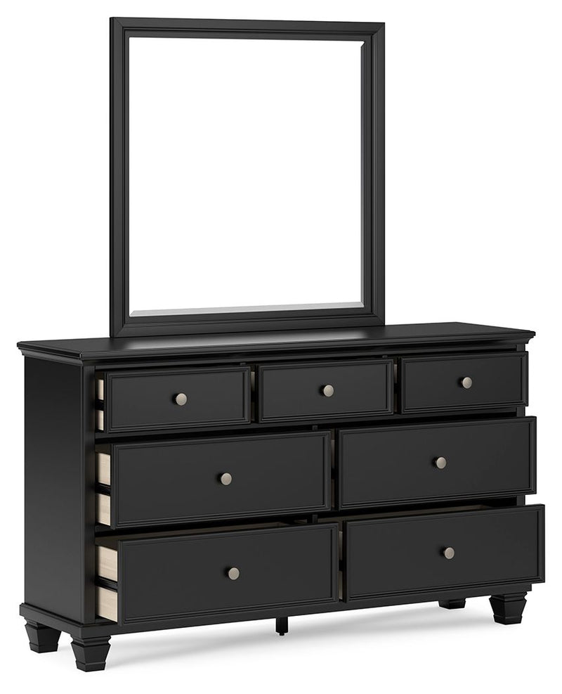 Lanolee - Dresser And Mirror - Black - R&R Furniture Gallery (Fountain Valley, CA)
