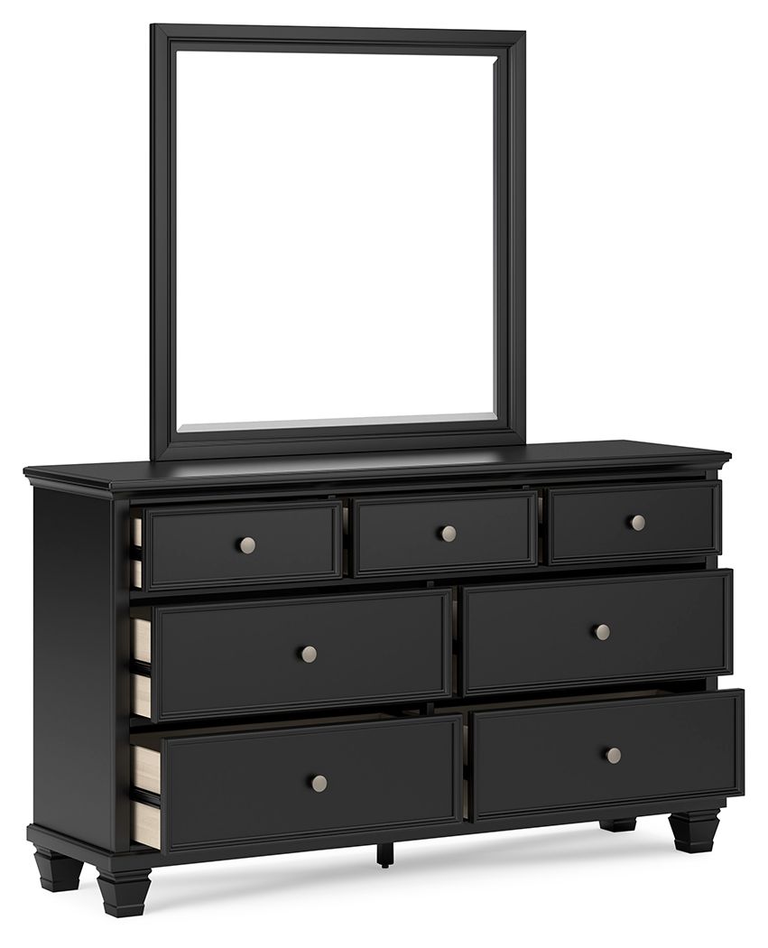 Lanolee - Dresser And Mirror - Black - R&R Furniture Gallery (Fountain Valley, CA)