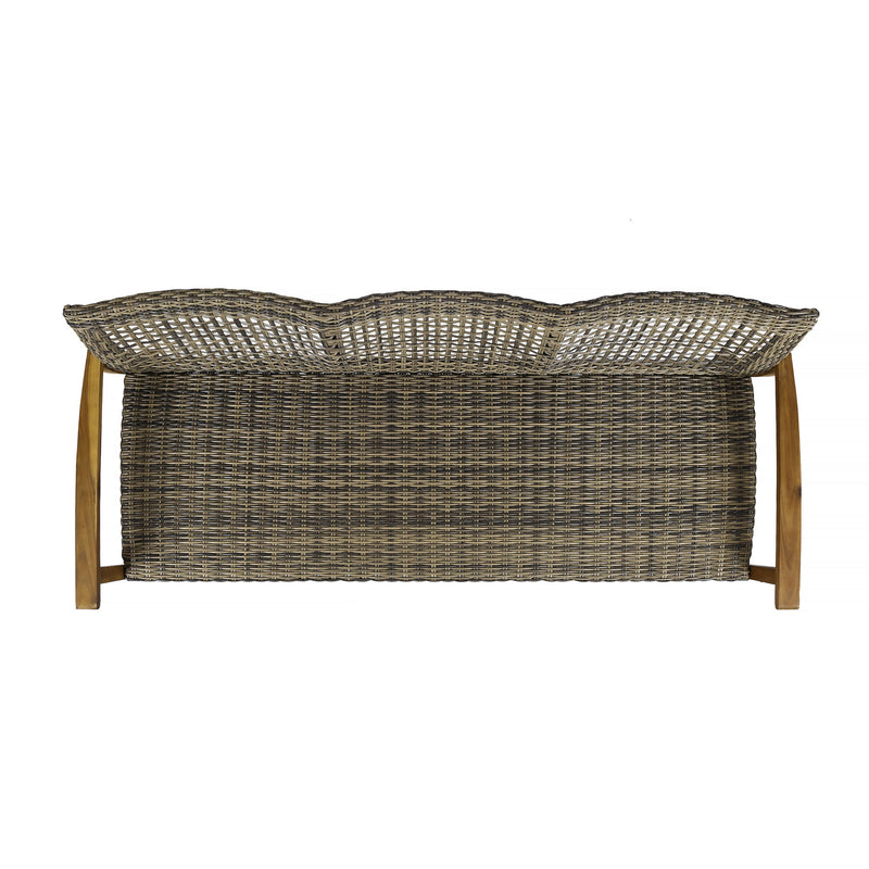 Outdoor 3 Seater Sofa With Rattan Cover - Gray - R&R Furniture Gallery (Fountain Valley, CA)