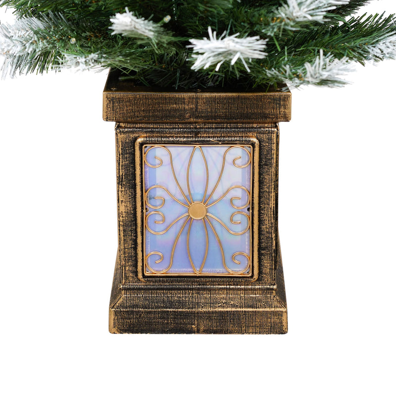 Artificial Christmas 3 Piece Set Wreath And 2 Entrance Trees With LED Lights - White / Green - R&R Furniture Gallery (Fountain Valley, CA)