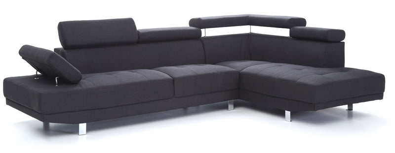 Comfort sectional from Glory Furniture's Riveredge collection, featuring plush cushions and a spacious stationary design.