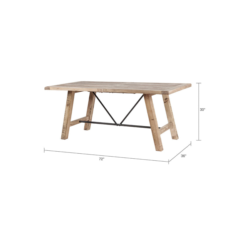 Rustic Dining Table With Metal Support - Natural - R&R Furniture Gallery (Fountain Valley, CA)