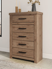 Oliandon - Five Drawer Chest - Light Brown - R&R Furniture Gallery (Fountain Valley, CA)