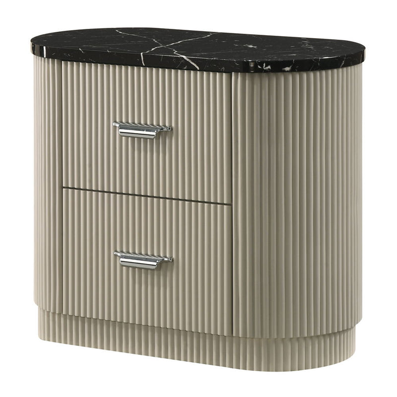 Travonte - Nightstand - Gray / Beige - R&R Furniture Gallery (Fountain Valley, CA)