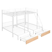 Triple Bunk Bed With Drawers And Guardrails - R&R Furniture Gallery (Fountain Valley, CA)