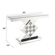 Noralie - 47" X 14" Console Table - Mirrored & Faux Diamonds - R&R Furniture Gallery (Fountain Valley, CA)