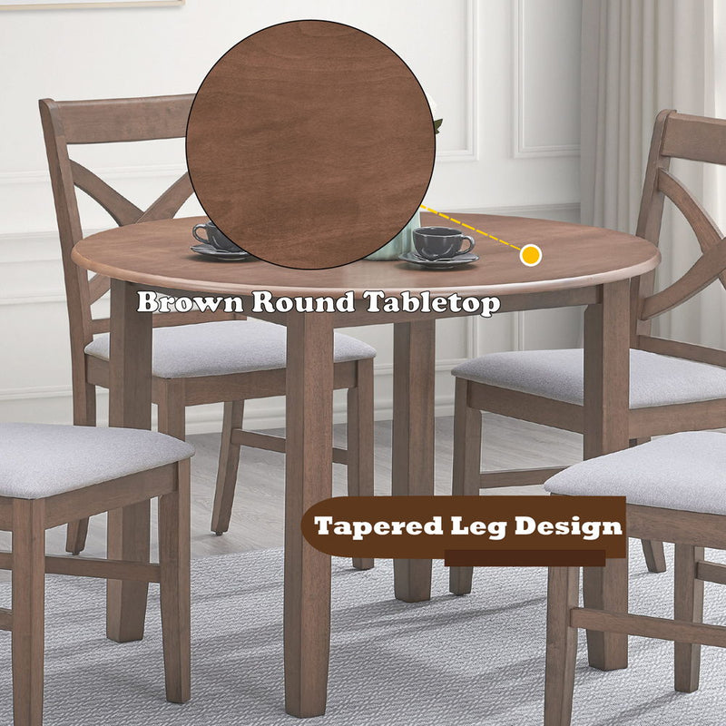 Ferris - Round Dining Table - Brown - R&R Furniture Gallery (Fountain Valley, CA)