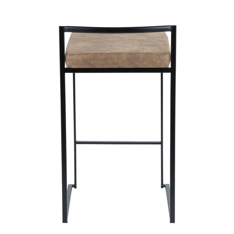 Lumi Source Fuji contemporary style stackable counter stool set with sleek design and modern finish, suitable for kitchen or bar area.
