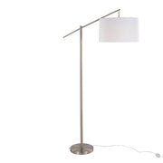 Lumi Source Casper contemporary floor lamp with sleek metal stand and adjustable fabric shade in a modern living space.