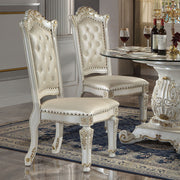 Vendome - Synthetic Leather Side Chair (Set of 2) - Antique Pearl - R&R Furniture Gallery (Fountain Valley, CA)