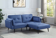 Nafisa - Adjustable Sofa & Ottoman - Blue Fabric - R&R Furniture Gallery (Fountain Valley, CA)