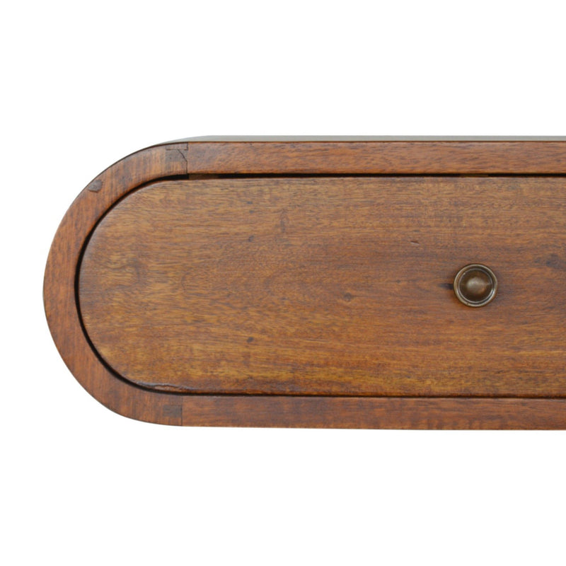 Wall Mounted Round Bedside Table - Chestnut - R&R Furniture Gallery (Fountain Valley, CA)