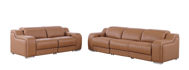 1116 - 5-Piece Modular Power Reclining Sofa And Loveseat Set In With 4 Power Recliners & Power Headrests