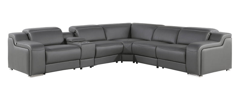 1116 - Power Reclining Italian Leather Sectional - R&R Furniture Gallery (Fountain Valley, CA)
