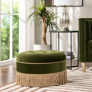 Yolanda - Round Upholstered Accent Ottoman - R&R Furniture Gallery (Fountain Valley, CA)