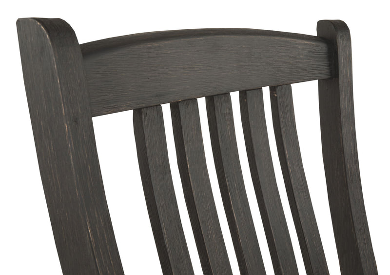 Tyler Creek - Dining UPH Side Chair (Set of 2) - Slatback - Black / Grayish Brown - R&R Furniture Gallery (Fountain Valley, CA)