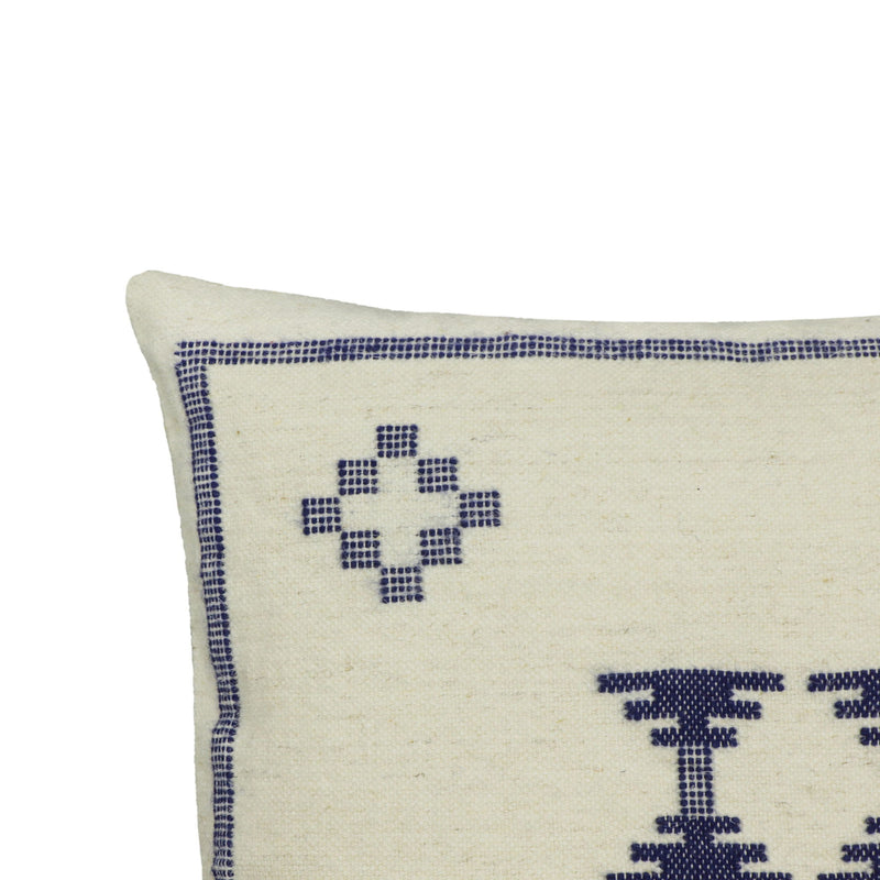 Aztec - 20" Square Accent Cushion Cover - Cream / Indigo - R&R Furniture Gallery (Fountain Valley, CA)