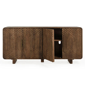Classic Home Holmes 4-door buffet with wooden finish, featuring ample storage, sleek design, and modern style.