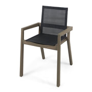 Set of two Noble House Belfast dining chairs with acacia wood frames and cushioned seats, ideal for modern dining rooms.