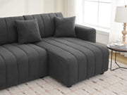 Jessica Lamb Wool Sectional Sofa with Chaise by Urban Retreats, stationary sectional with plush lamb wool upholstery and modern design.