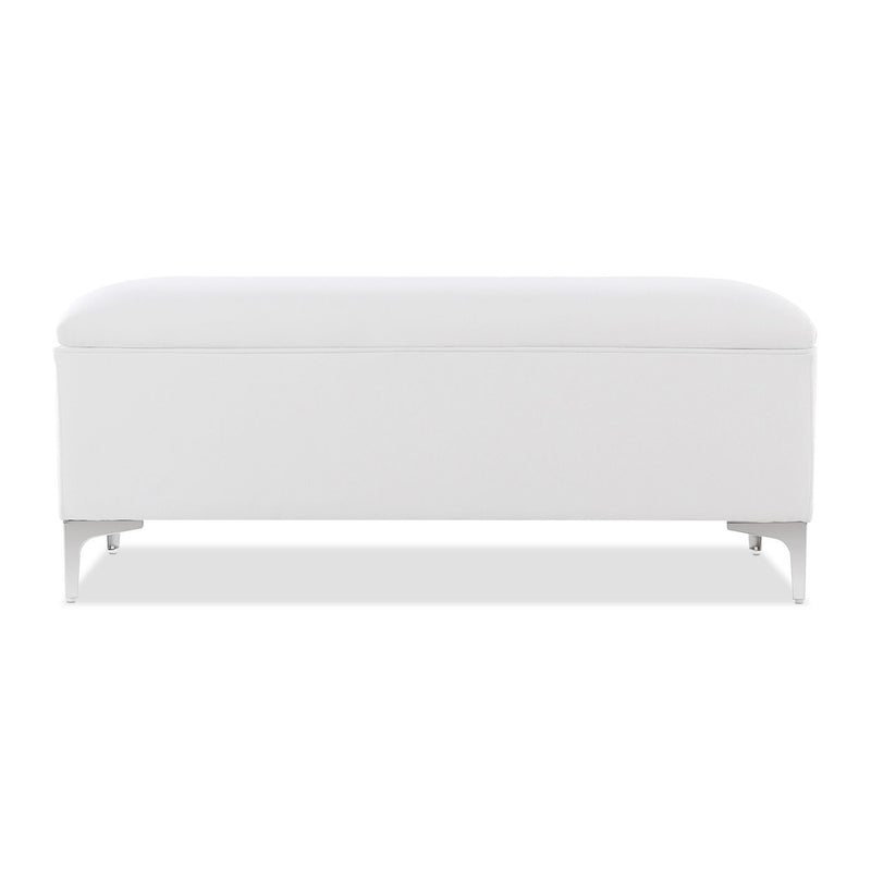 Madelyn - Modern Storage Bench - Bright White Dye - R&R Furniture Gallery (Fountain Valley, CA)