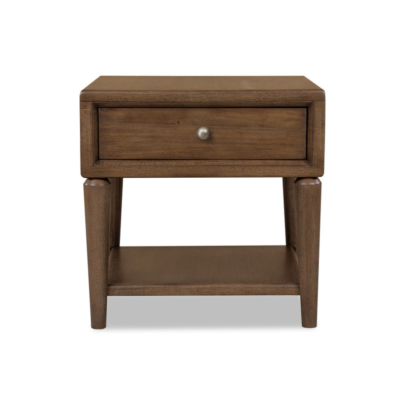 Modus Langley End Table in Aut Forest finish, showcasing a modern wooden stand-alone table with a smooth surface and sturdy legs.