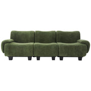 Noble House 3-seater sofa with curved armrests, stationary design, beige fabric, and plush cushioning for comfortable seating