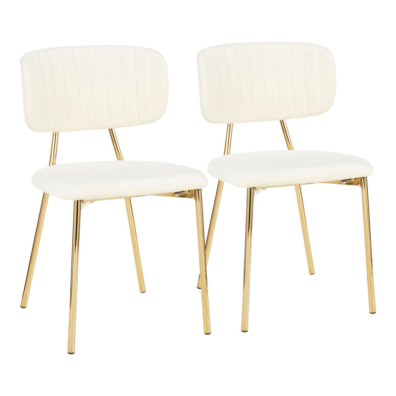 Set of two Lumi Source Contemporary Glam chairs with plush upholstery and sleek modern design, perfect for stylish living spaces.