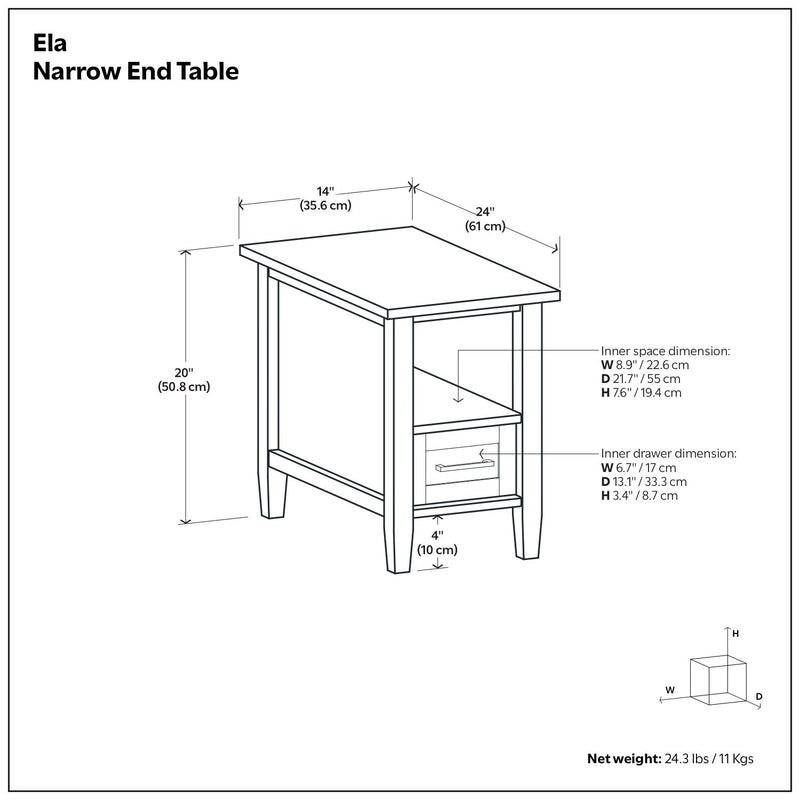 Ela - Narrow End Table - Brown - R&R Furniture Gallery (Fountain Valley, CA)