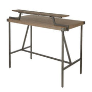 Lumi Source Gia industrial counter table featuring a sturdy wooden top and metal legs, ideal for modern dining or workspace settings.