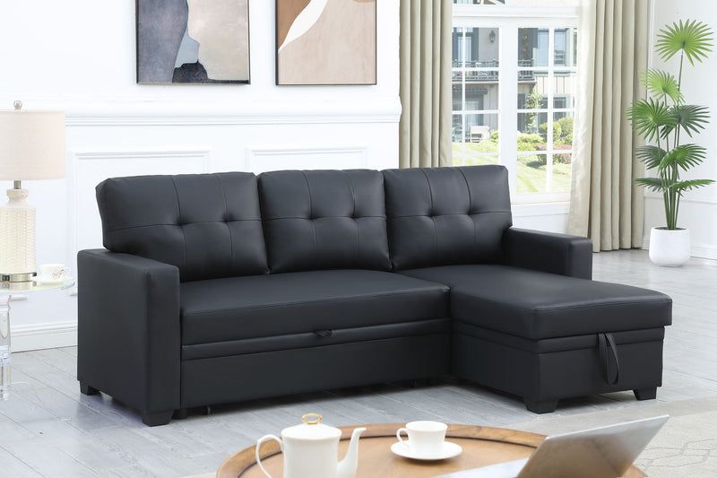 Upholstered Pull Out Sectional Sofa With Chaise - R&R Furniture Gallery (Fountain Valley, CA)
