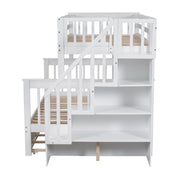 Bunk Bed With Twin Size Trundle, Storage And Guard Rail For Bedroom - R&R Furniture Gallery (Fountain Valley, CA)