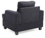 Glory Furniture transitional design armchair with plush upholstery and wooden legs, modern style for living room decor.
