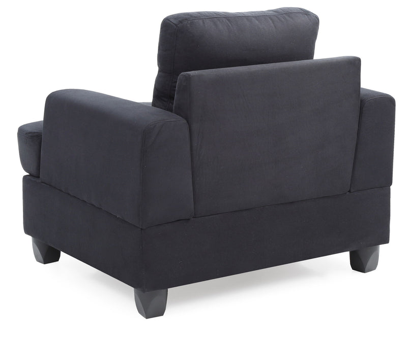 Glory Furniture transitional design armchair with plush upholstery and wooden legs, modern style for living room decor.