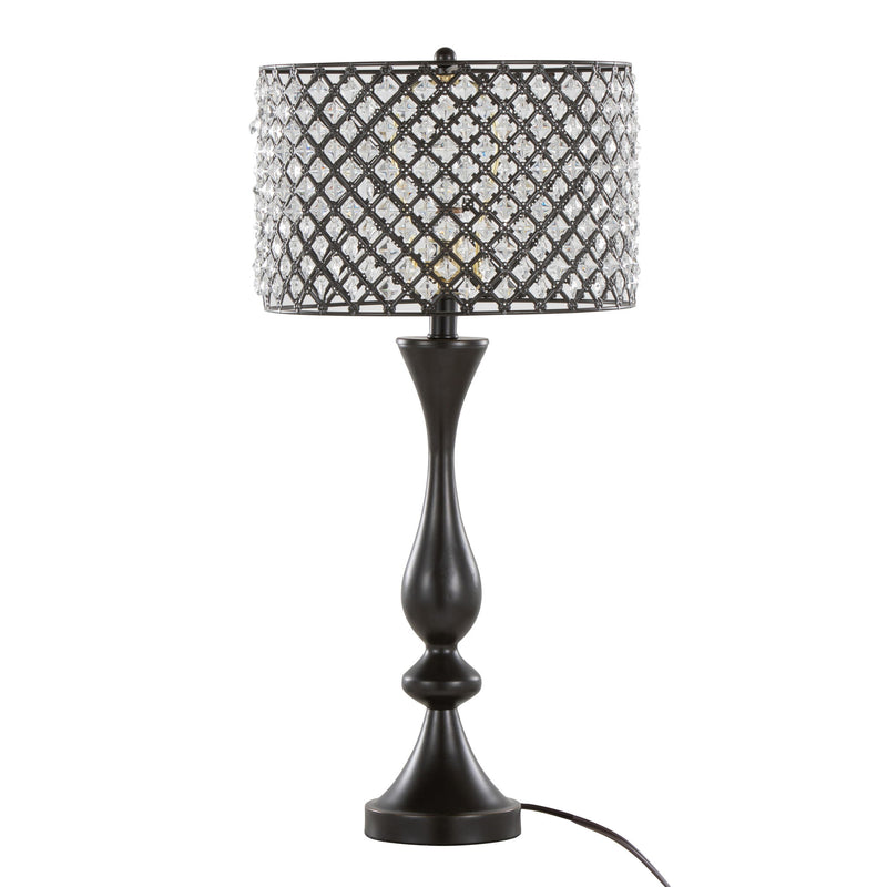 Lumi Source Topaz contemporary table lamp with sleek design and neutral-colored shade on a modern table.