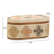 Olivier - Cotton Oval Storage Ottoman - Beige - R&R Furniture Gallery (Fountain Valley, CA)