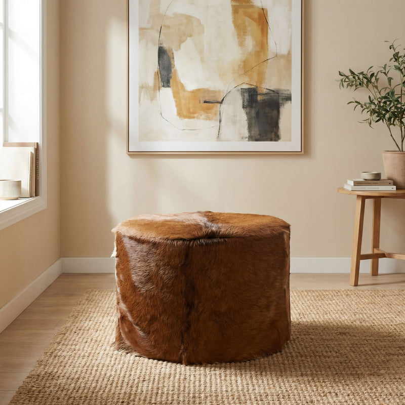 Matola Large Rd Ottoman - Acrn