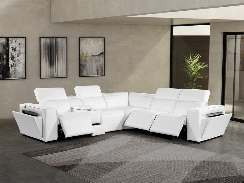 1224 - 6-Piece L-Shaped Sectional Sofa In With 3 Power Recliners & Power Headrests