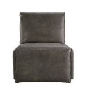 Metier - Power Motion Recliner - Gray Top Grain Leather & Aluminum - R&R Furniture Gallery (Fountain Valley, CA)