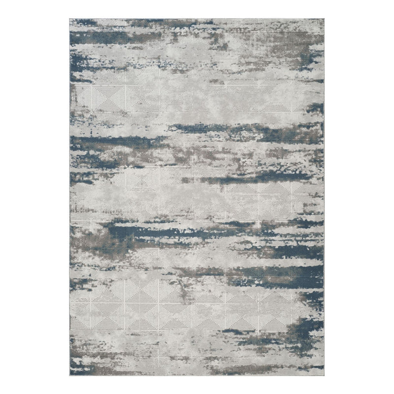 Geometrix - 5'3" X 7'3" Area Rug With Geometric 3D Effect - Gray / Ivory - R&R Furniture Gallery (Fountain Valley, CA)
